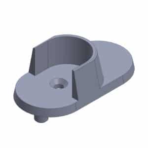 Palier de barre d'armoire pour tube ovale avec 2 pivots