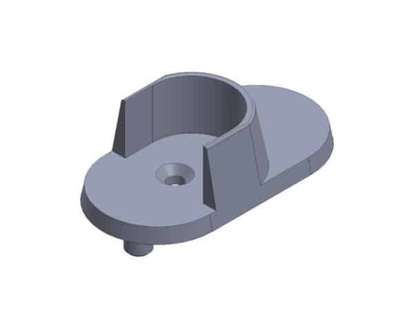 Palier de barre d'armoire pour tube ovale avec 2 pivots